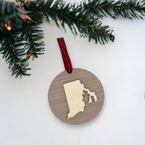 Rhode Island Raised Ornament