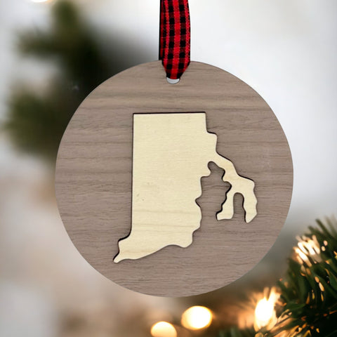 Rhode Island Raised Ornament