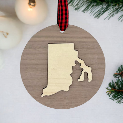 Rhode Island Raised Ornament