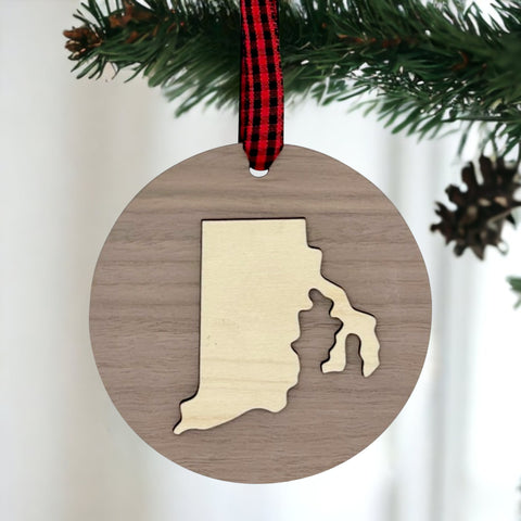 Rhode Island Raised Ornament