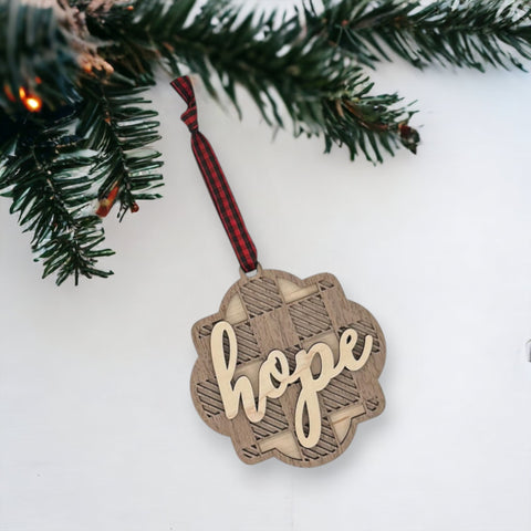 Rustic Hope Christmas Ornament