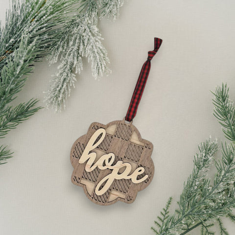 Rustic Hope Christmas Ornament