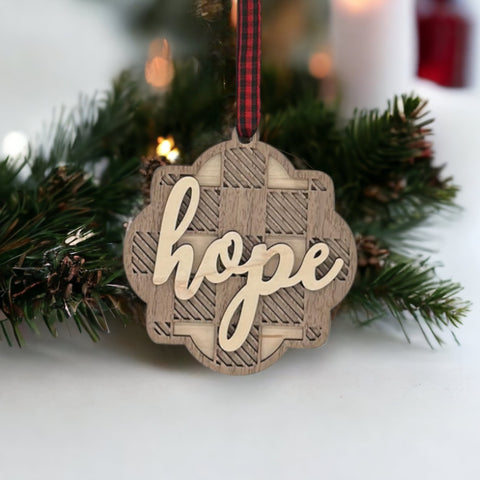 Rustic Hope Christmas Ornament