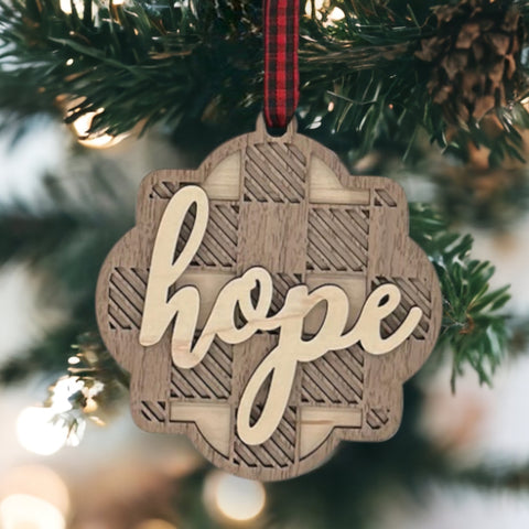 Rustic Hope Christmas Ornament