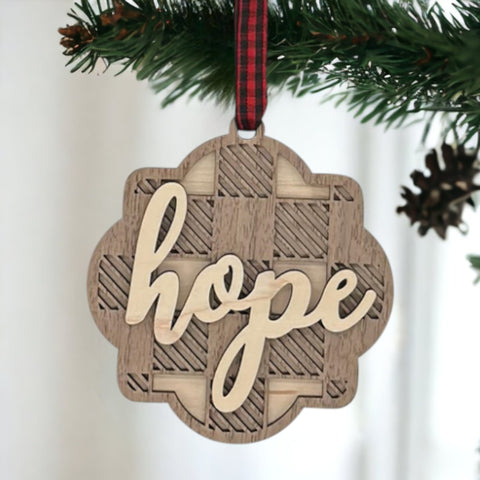 Rustic Hope Christmas Ornament