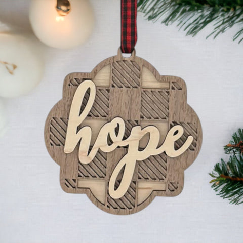 Rustic Hope Christmas Ornament