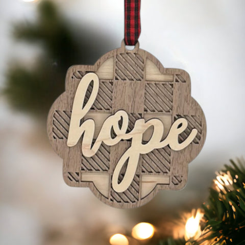 Rustic Hope Christmas Ornament