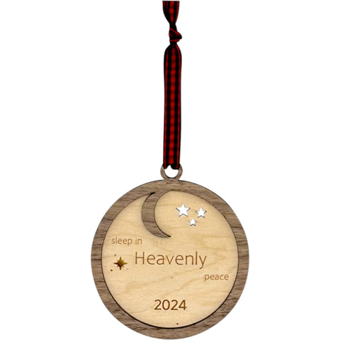 Slumber in serenity with our Sleep in Heavenly Peace Wooden Ornament. Crafted with care, this ornament brings the tranquility of a peaceful night's sleep to your holiday decor. Embrace the warmth and comfort of the season with this timeless addition to your tree