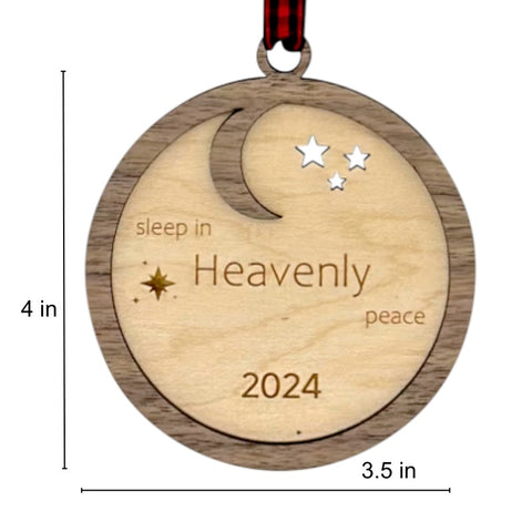 Slumber in serenity with our Sleep in Heavenly Peace Wooden Ornament. Crafted with care, this ornament brings the tranquility of a peaceful night's sleep to your holiday decor. Embrace the warmth and comfort of the season with this timeless addition to your tree