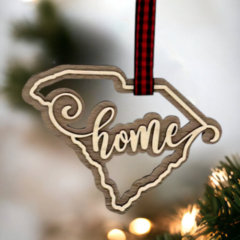 South Carolina Home Double Layer Ornament