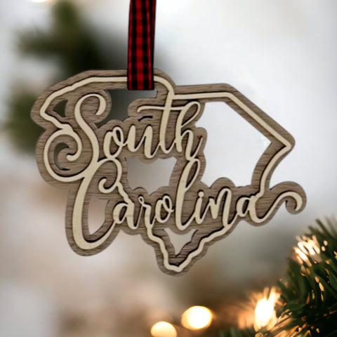 South Carolina Double Layer Ornament