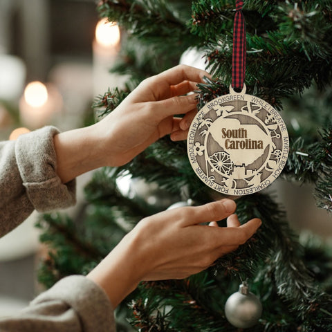 Palmetto State pride for your holiday! Introducing the South Carolina State Highlights Ornament—a charming tribute to the coast and culture. Elevate your decor with a touch of southern warmth.