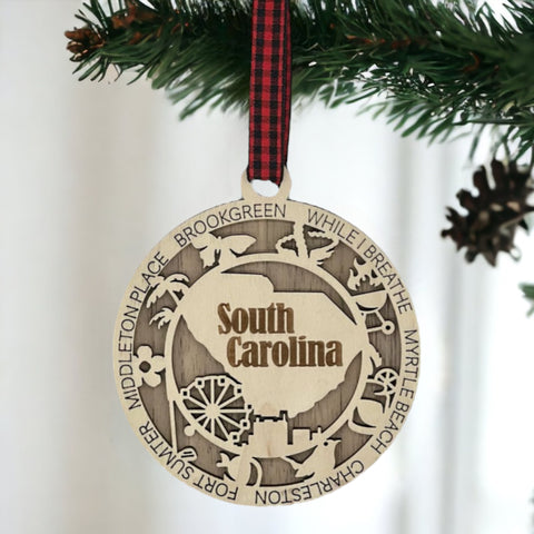 Palmetto State pride for your holiday! Introducing the South Carolina State Highlights Ornament—a charming tribute to the coast and culture. Elevate your decor with a touch of southern warmth.