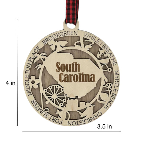 Palmetto State pride for your holiday! Introducing the South Carolina State Highlights Ornament—a charming tribute to the coast and culture. Elevate your decor with a touch of southern warmth.