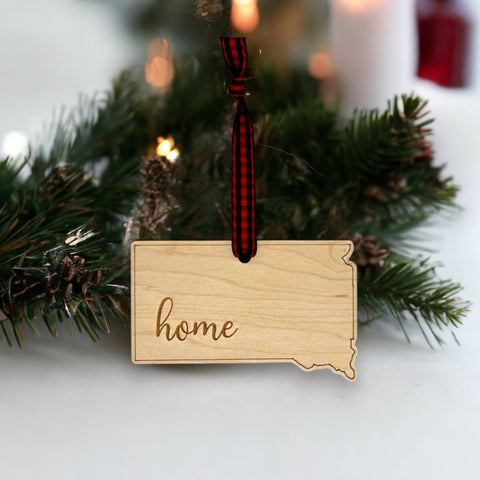 South Dakota Home Script Ornament