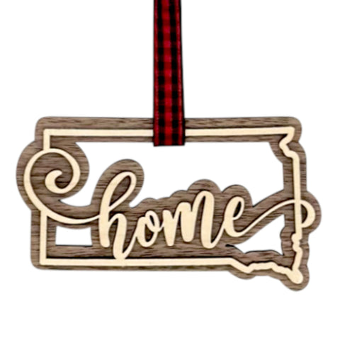 South Dakota Home Double Layer Ornament