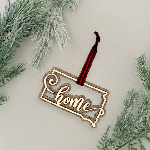 South Dakota Home Double Layer Ornament