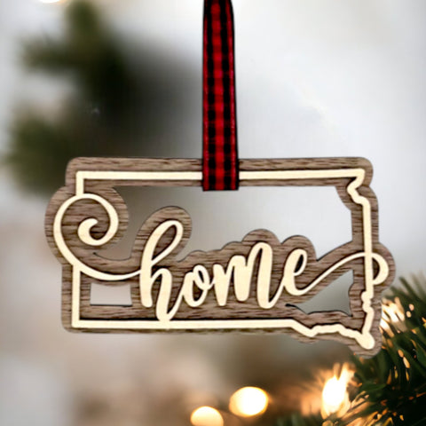 South Dakota Home Double Layer Ornament