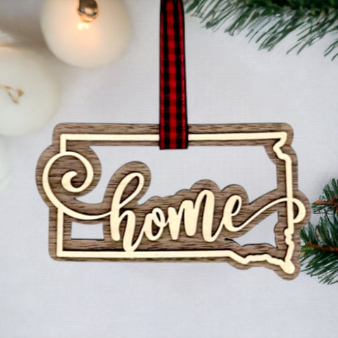 South Dakota Home Double Layer Ornament