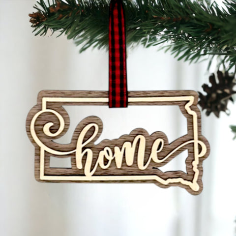 South Dakota Home Double Layer Ornament