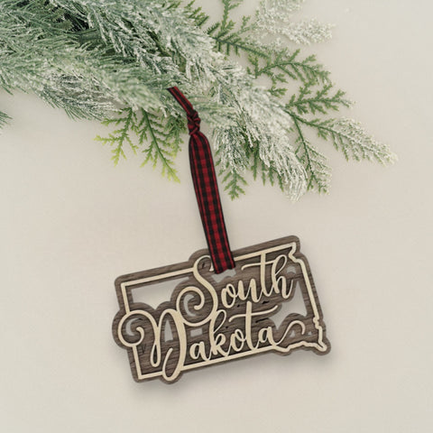 South Dakota Double Layer Ornament