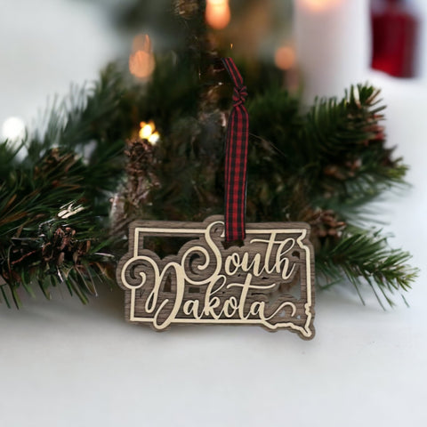 South Dakota Double Layer Ornament