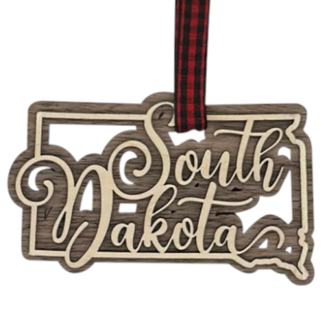 South Dakota Double Layer Ornament