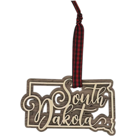 South Dakota Double Layer Ornament