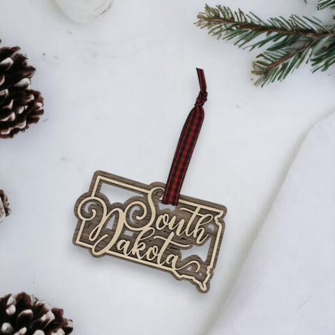 South Dakota Double Layer Ornament