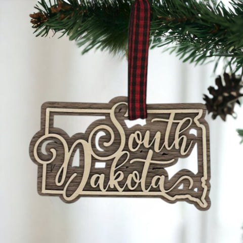 South Dakota Double Layer Ornament