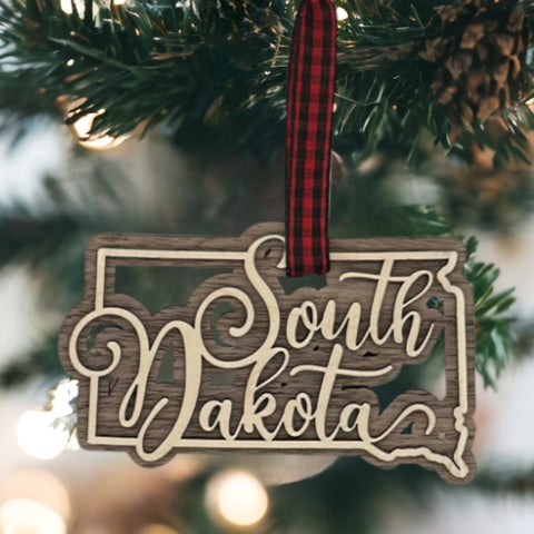 South Dakota Double Layer Ornament