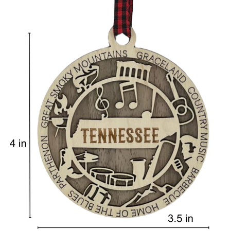 Celebrate the Volunteer State with our Tennessee State Highlights Ornament! A miniature masterpiece capturing the heart and soul of Tennessee's charm. Elevate your holiday decor with a touch of southern warmth. 