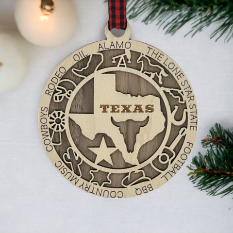 Add a Lone Star sparkle to your holidays! Presenting the Texas State Highlights Ornament—a mini tribute to the grandeur of the Lone Star State. Elevate your decor with a touch of Texas charm