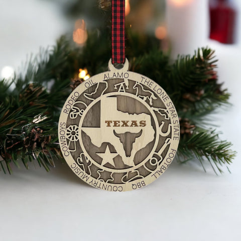 Add a Lone Star sparkle to your holidays! Presenting the Texas State Highlights Ornament—a mini tribute to the grandeur of the Lone Star State. Elevate your decor with a touch of Texas charm