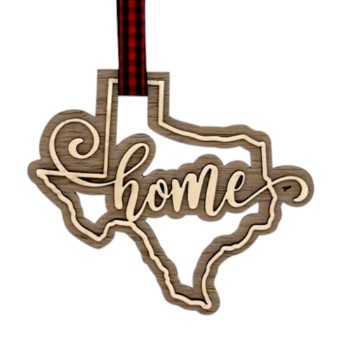 Texas Home Double Layer Ornament