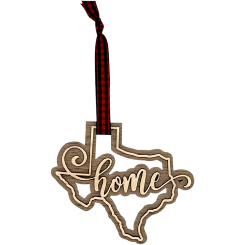 Texas Home Double Layer Ornament