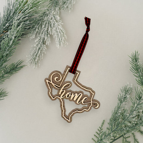 Texas Home Double Layer Ornament