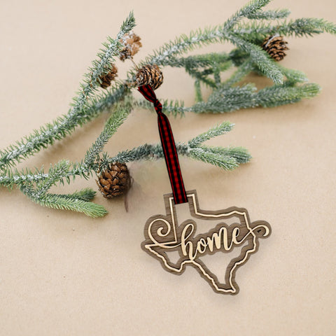 Texas Home Double Layer Ornament