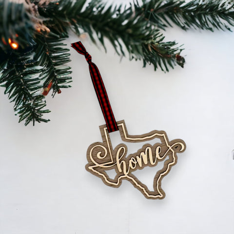 Texas Home Double Layer Ornament