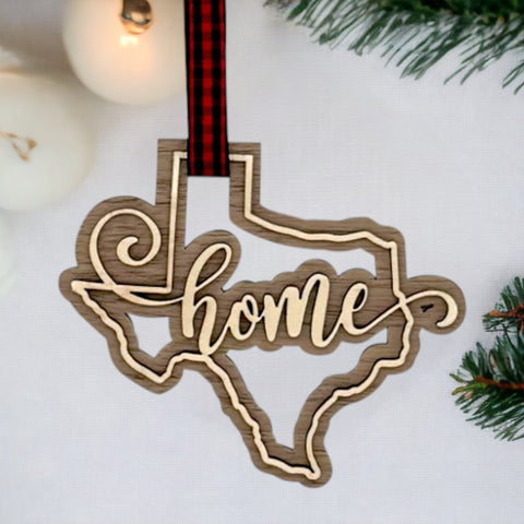 Texas Home Double Layer Ornament