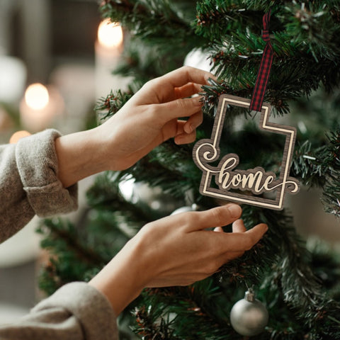 Utah Home Double Layer Ornament