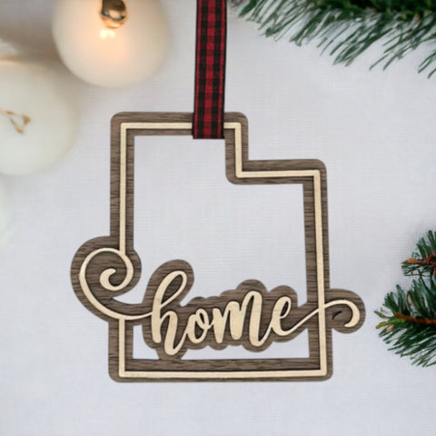 Utah Home Double Layer Ornament