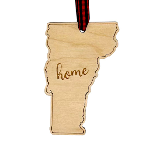 Vermont Home Script Ornament