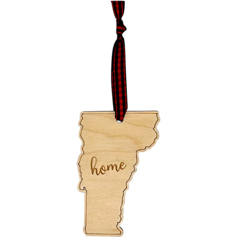 Vermont Home Script Ornament