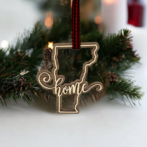 Vermont Home Double Layer Ornament