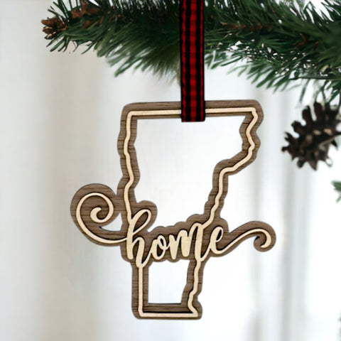 Vermont Home Double Layer Ornament