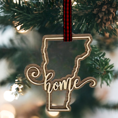 Vermont Home Double Layer Ornament