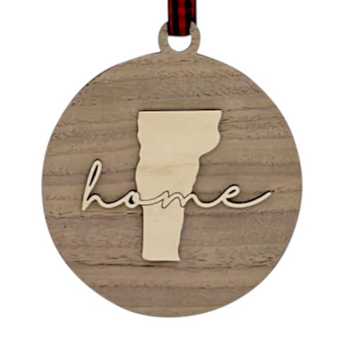 Vermont Home Cursive Ornament