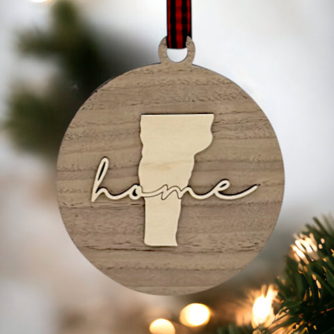 Vermont Home Cursive Ornament