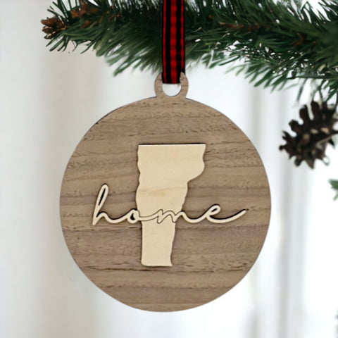 Vermont Home Cursive Ornament